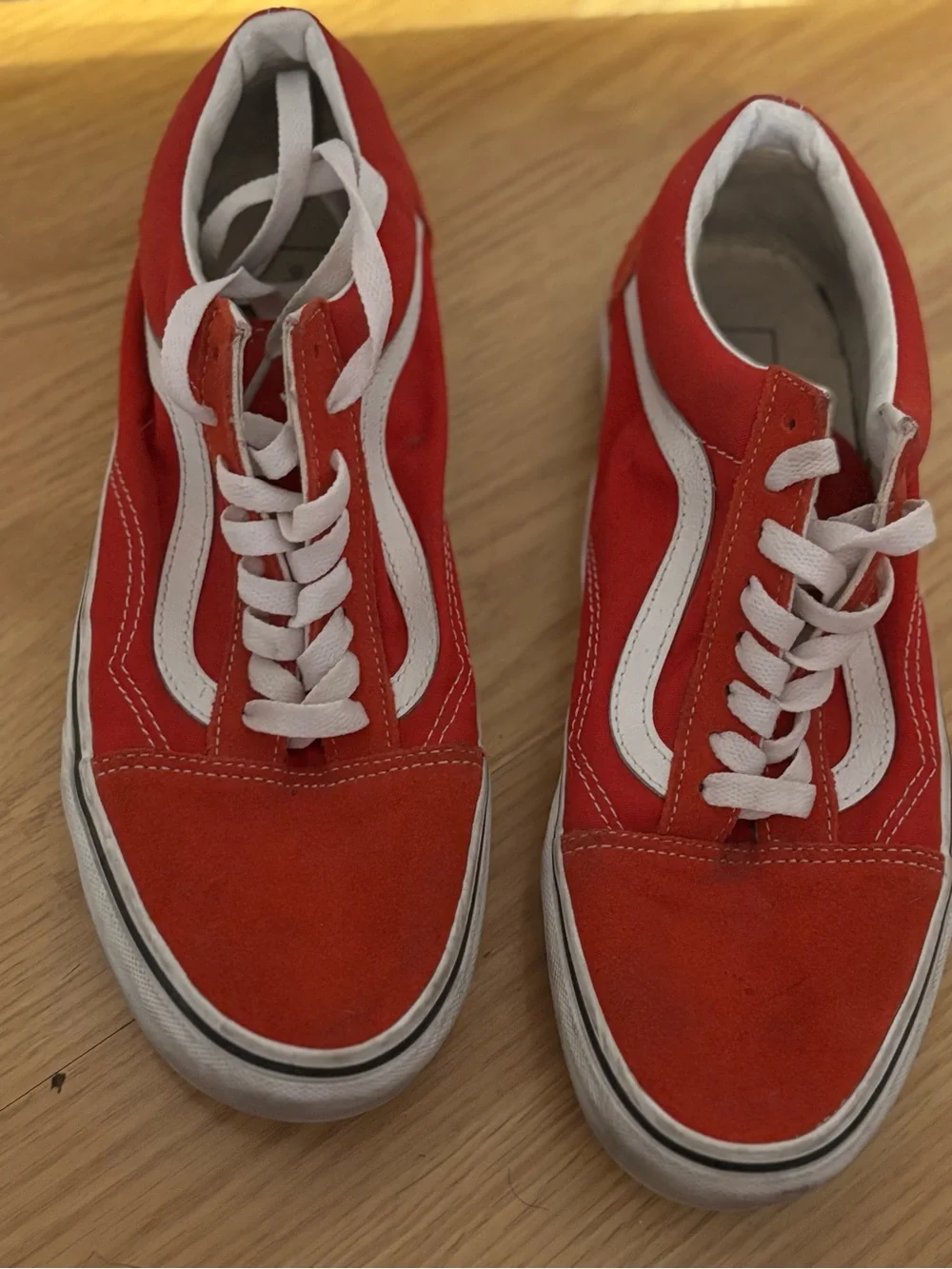 Vans Red and White Old Skool Sneakers